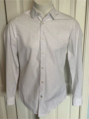 Men's Hugo Boss White Long-Sleeve Button-Up Shirt